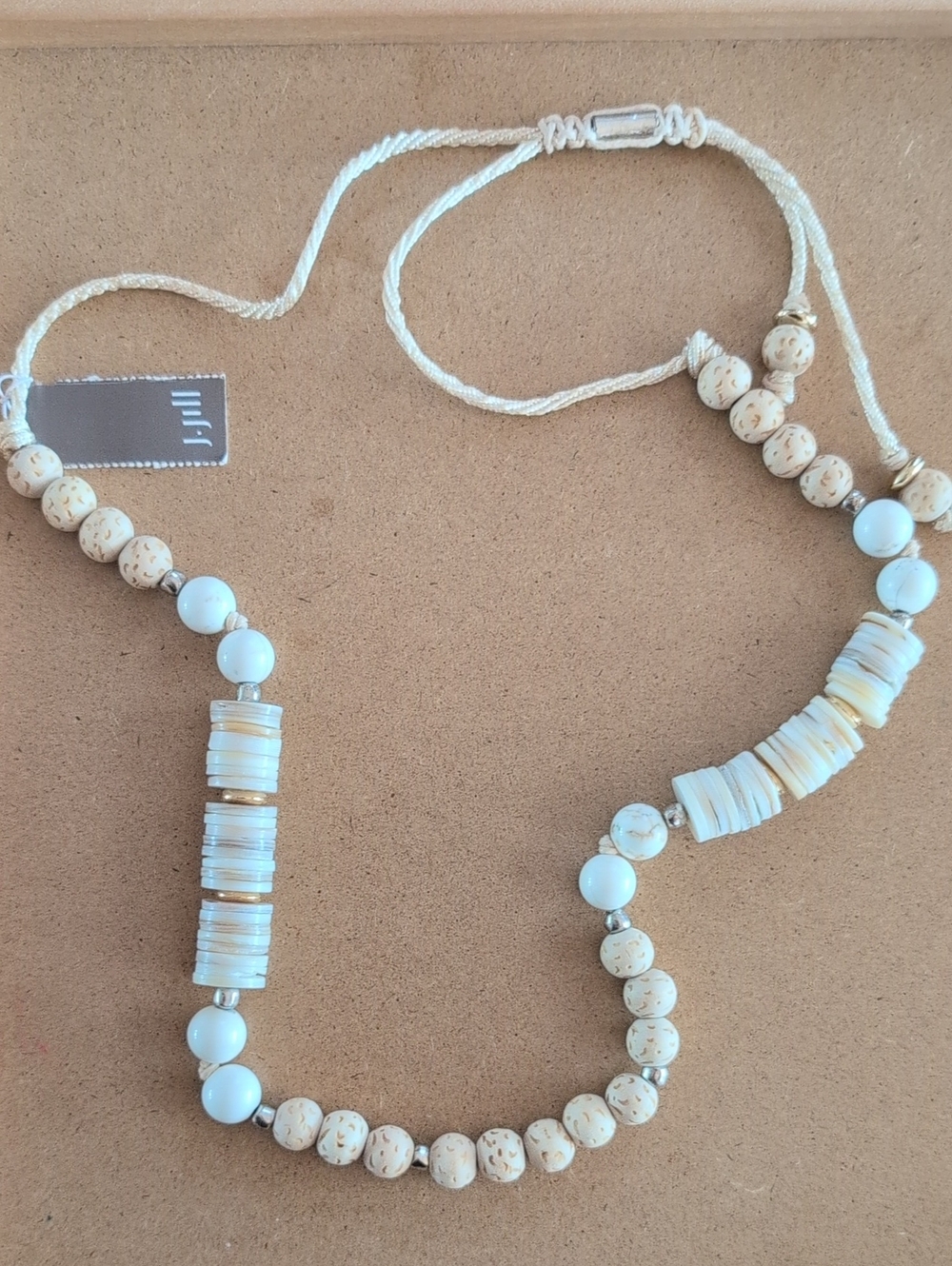 J. Jill White & Cream Layered Shell and Bead Necklace